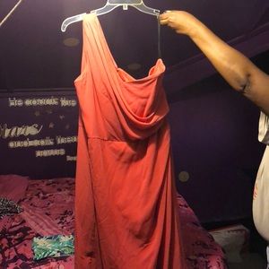 Full length one shoulder gown